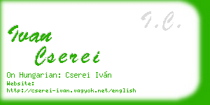 ivan cserei business card