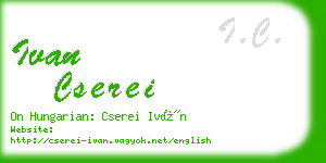 ivan cserei business card